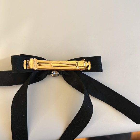 J. Crew Black Jeweled Bow Barette - Picture 3 of 4